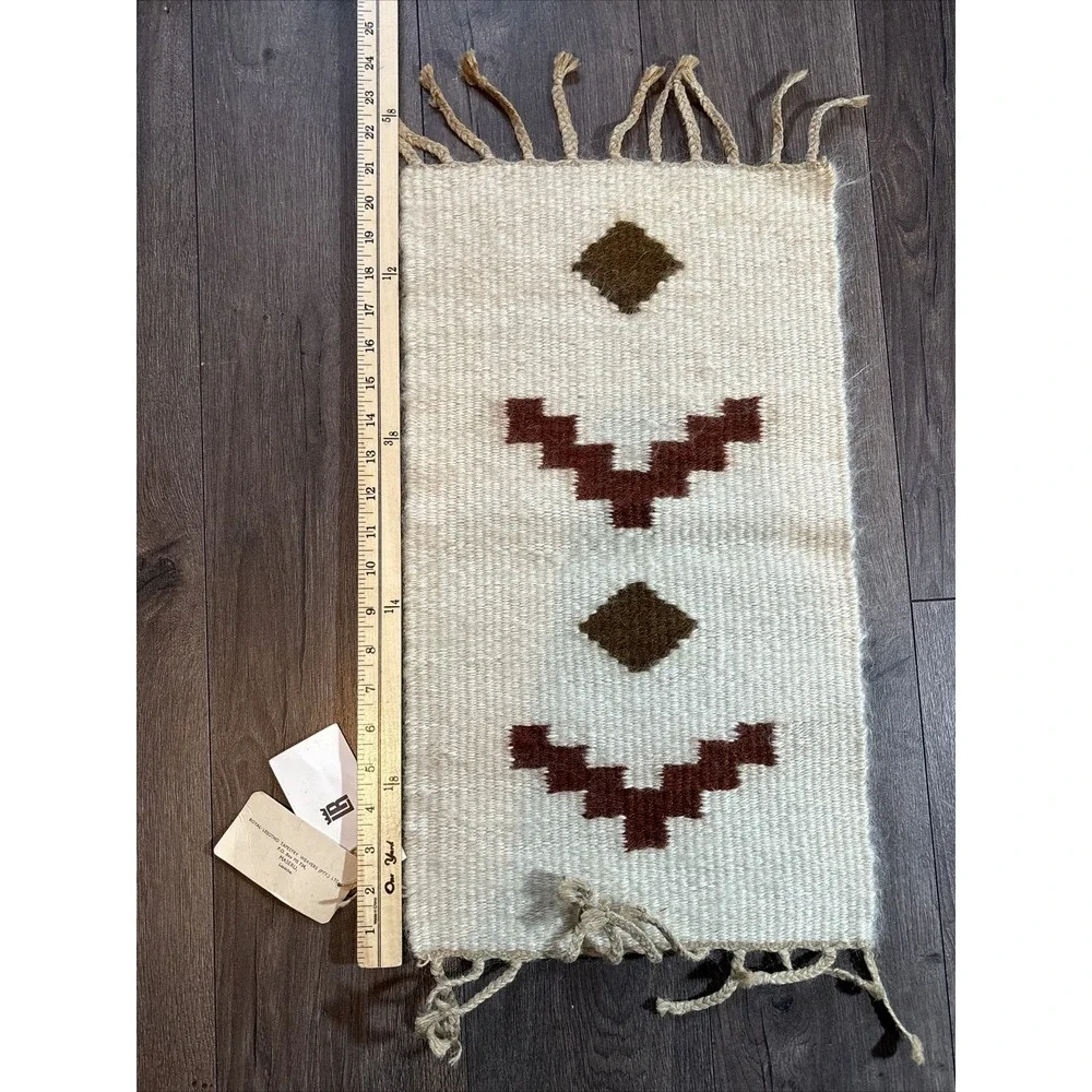 Vintage Royal Lesotho Tapestry Weavers Peru Mohair Mat 21x12 NWT Southwest Decor
